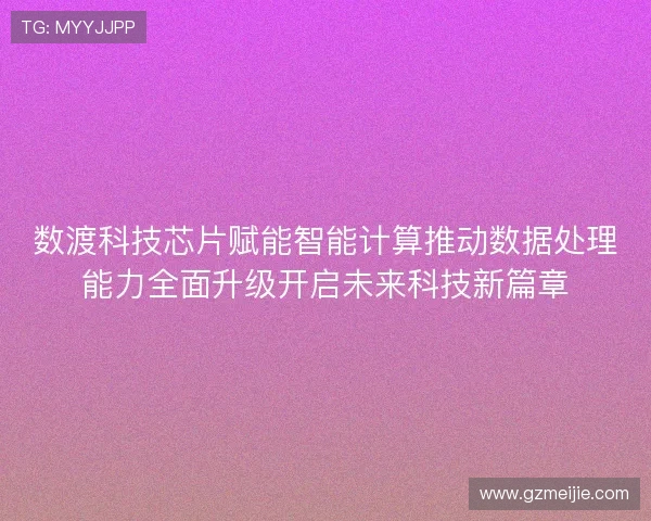 数渡科技芯片赋能智能计算推动数据处理能力全面升级开启未来科技新篇章