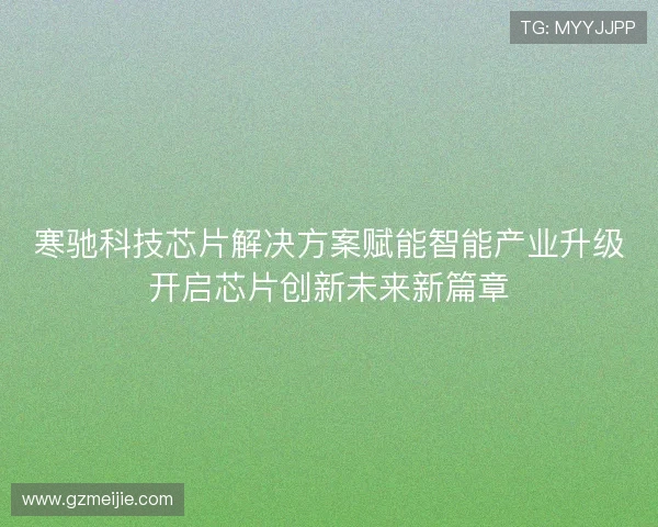 寒驰科技芯片解决方案赋能智能产业升级开启芯片创新未来新篇章